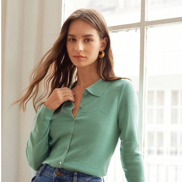 MOTF Premium 100% Wool Textured Cardigan - Picture 2 of 3